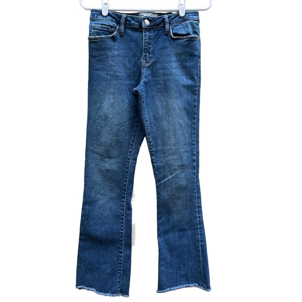 Free People Medium Wash Jeans Raw Hem Cotton Poly Elastane Women's Size 27